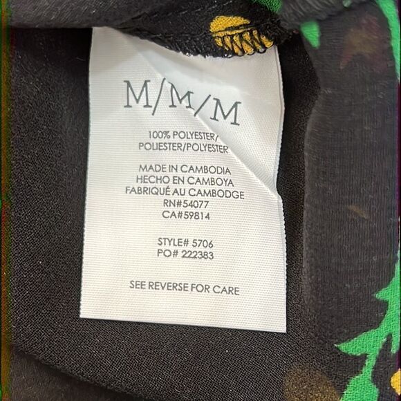 CABI Thespian Blouse #5706 Bold Jewel Tone Floral Pullover Ruffle Sleeve Blouse - Picture 9 of 11